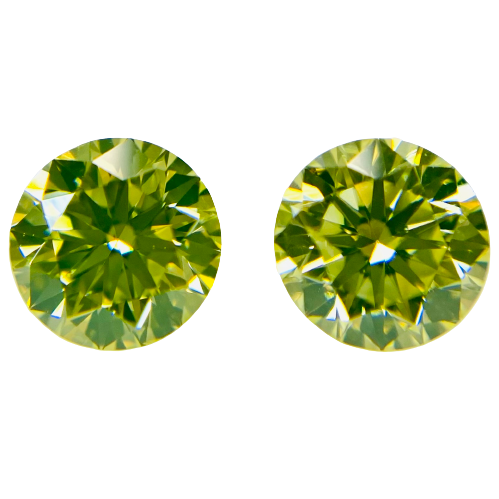 FANCY GREEN YELLOW 0.509ct/0.485ct RD/RT1919/CGLの商品画像_2