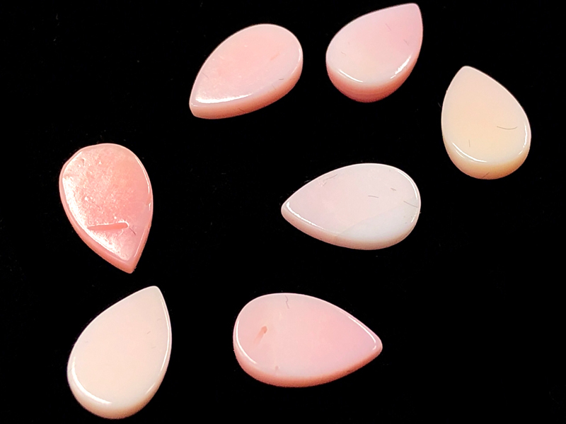 高発色！女王のピンク★宝石ルース/クイーンコンクシェル(コンク貝/Queen Conch Shell)/ドロップカット/約1.1ct/約8×5mm/1粒【天然石/パワーストーン】【アメリカツーソン・香港展示会・世界各地出展品買い付け】の商品画像_2