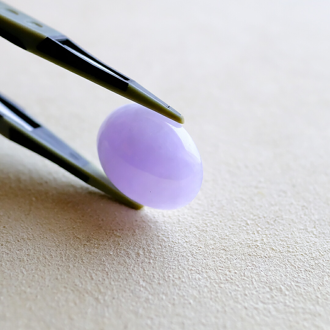 翡翠(ヒスイ)ルース『LAVENDER HAZE』(23.17ct/ラベンダー翡翠) 希少 一点物 高品質 ミャンマー産天然ひすい ナチュラルジェダイト 硬玉 無着色 5月誕生石 国石 ギフト プレゼント セミオーダー オーバルカボション お祝い 【鑑別書作成無料】【送料無料】の商品画像_6