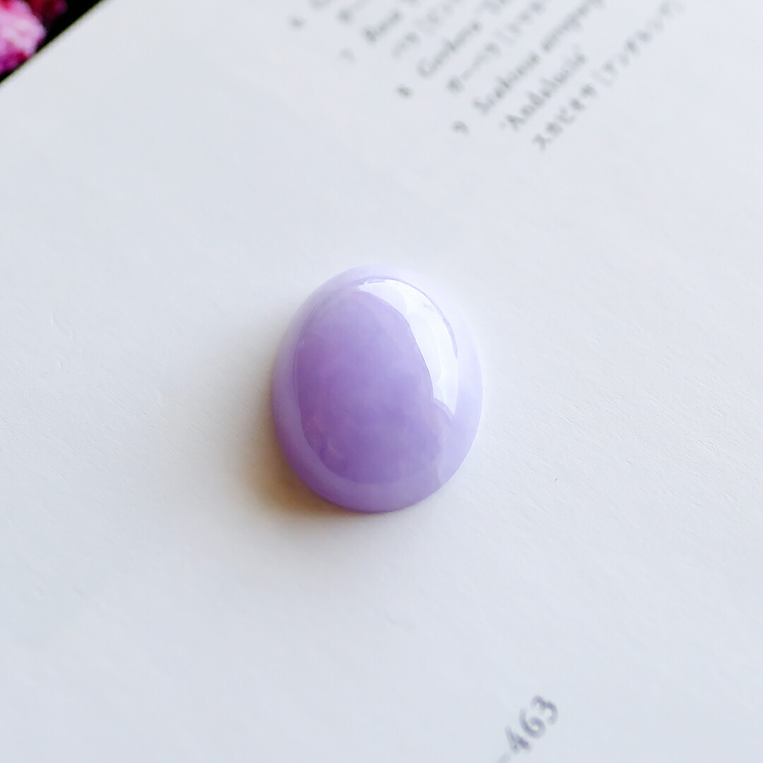 翡翠(ヒスイ)ルース『LAVENDER HAZE』(23.17ct/ラベンダー翡翠) 希少 一点物 高品質 ミャンマー産天然ひすい ナチュラルジェダイト 硬玉 無着色 5月誕生石 国石 ギフト プレゼント セミオーダー オーバルカボション お祝い 【鑑別書作成無料】【送料無料】の商品画像_3