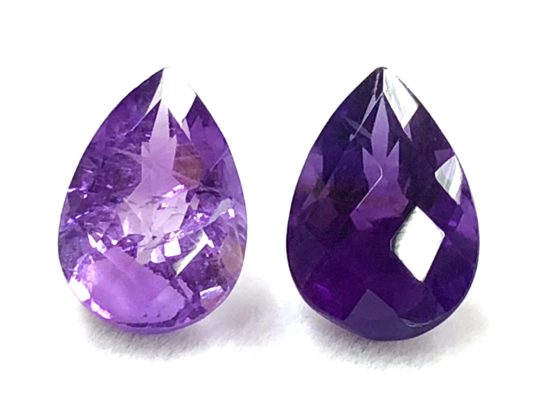 限定入荷★極上！透明度抜群◎輝く高発色★ウルグアイ産★宝石ルース/アメジスト（Amethyst/紫水晶）/ドロップカット/約1.5ct/約9×7mm/1粒【天然石/パワーストーン】【アメリカツーソン・香港展示会・世界各地出展品買い付け】の商品画像_4