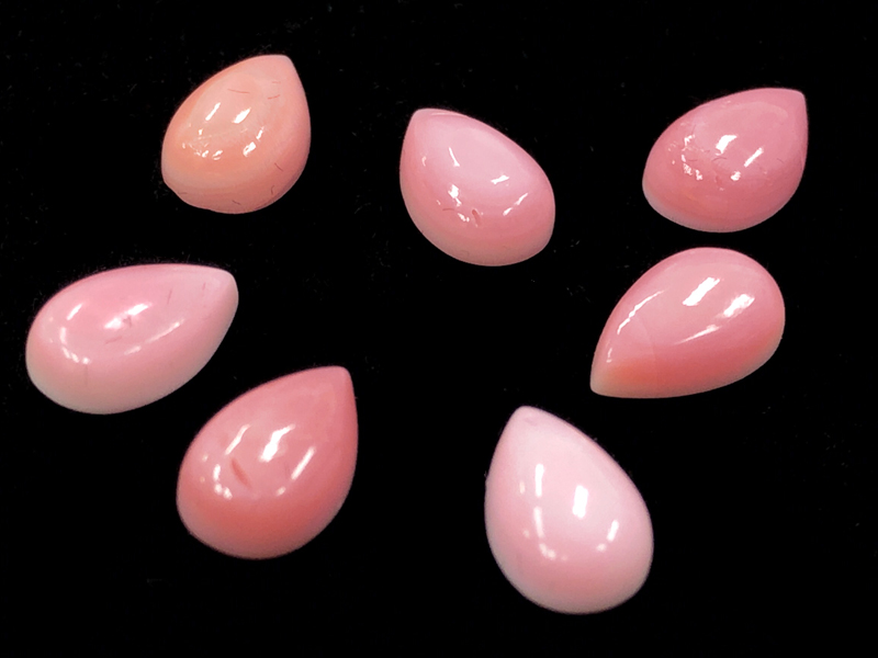 高発色！女王のピンク★宝石ルース/クイーンコンクシェル(コンク貝/Queen Conch Shell)/ドロップカット/約1.1ct/約8×5mm/1粒【天然石/パワーストーン】【アメリカツーソン・香港展示会・世界各地出展品買い付け】の商品画像_4